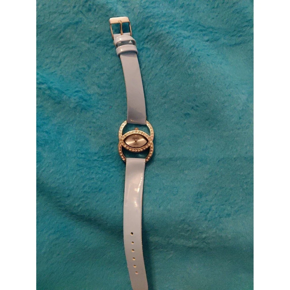 New Geneva Limited Light Blue Double C Rhinestone Watch